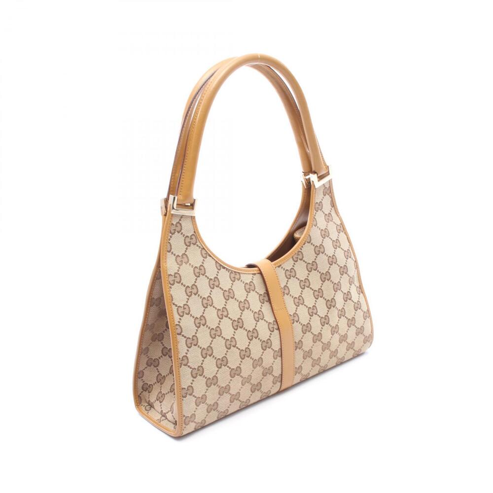 Gucci Jackie GG Canvas Shoulder Bag Leather Beige Brown - Picture 2 of 7